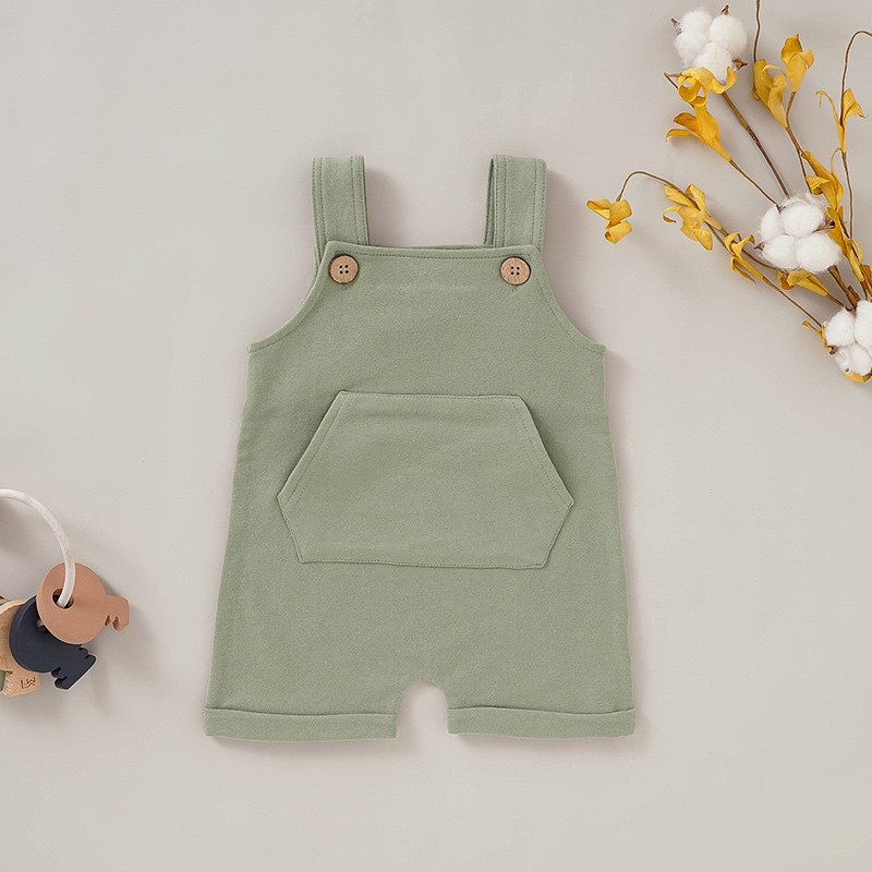 Four Season Organic Cotton Little Toddler Overalls Pants with Pocket